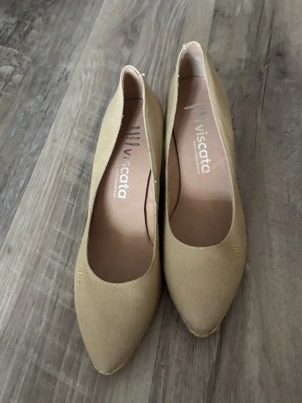 Viscata Barcelona Women's Tan Canvas Espadrille Wedge 39
